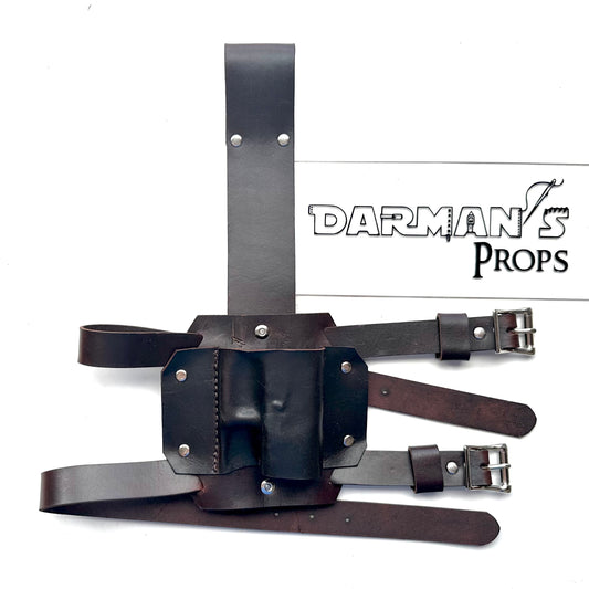 Glock 17, 19, 26 frame Single drop leg holster Deadpool Style