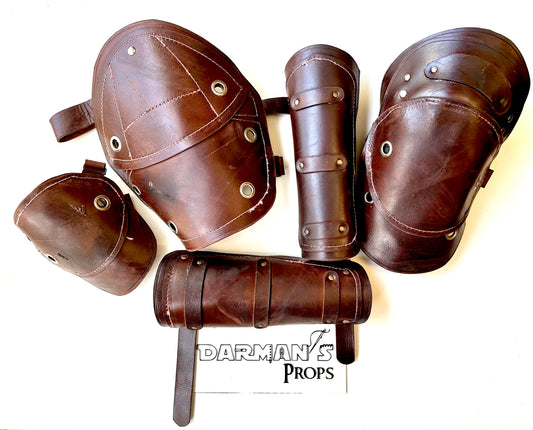 Fallout Leather Armor set - Shoulder, forearm, thigh, knee, and shin