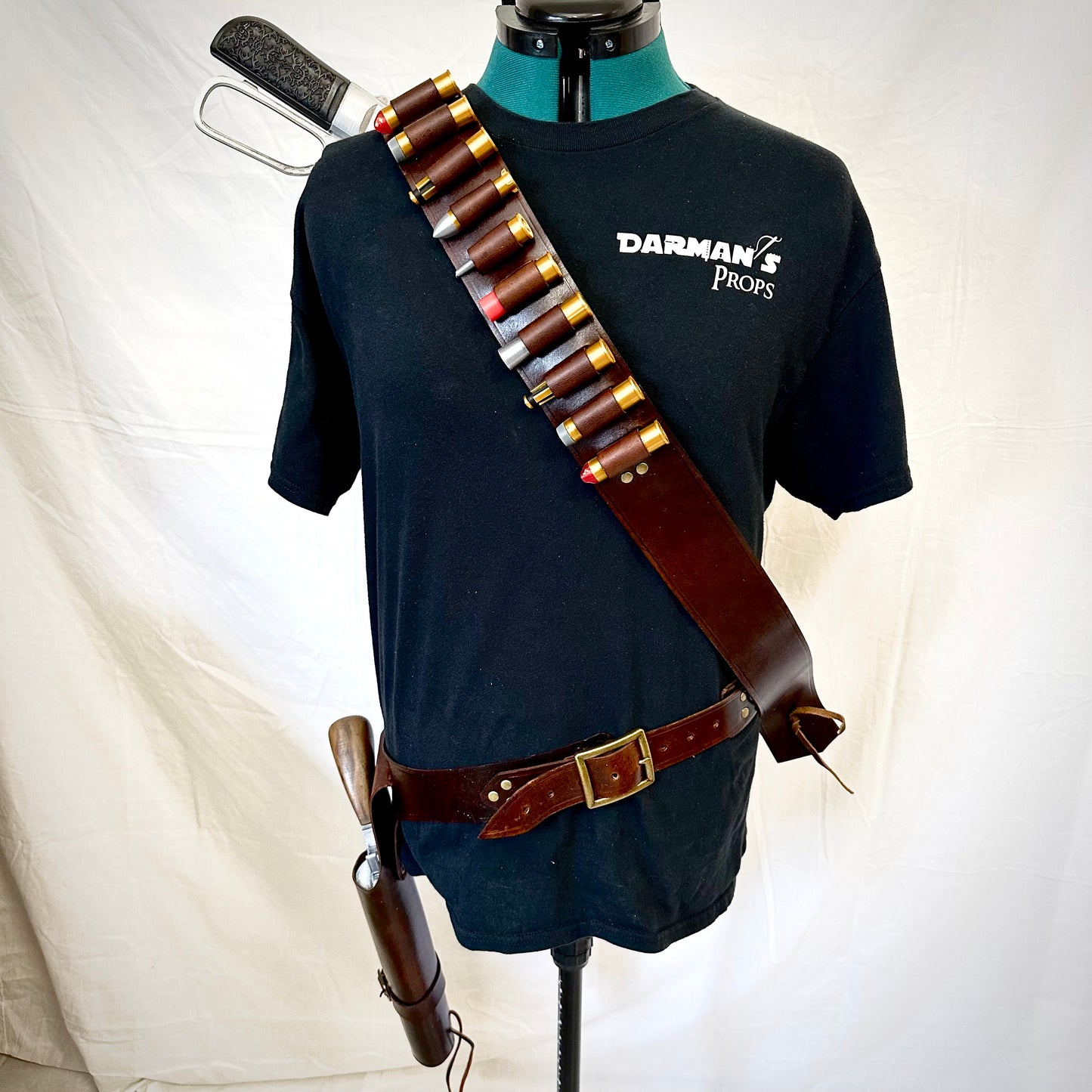 Fallout Cooper Howard Ghoul Gun Cowboy style Gun Belt, w/ Holster, Bandolier, w/ Rifle Holster, and Ammo set