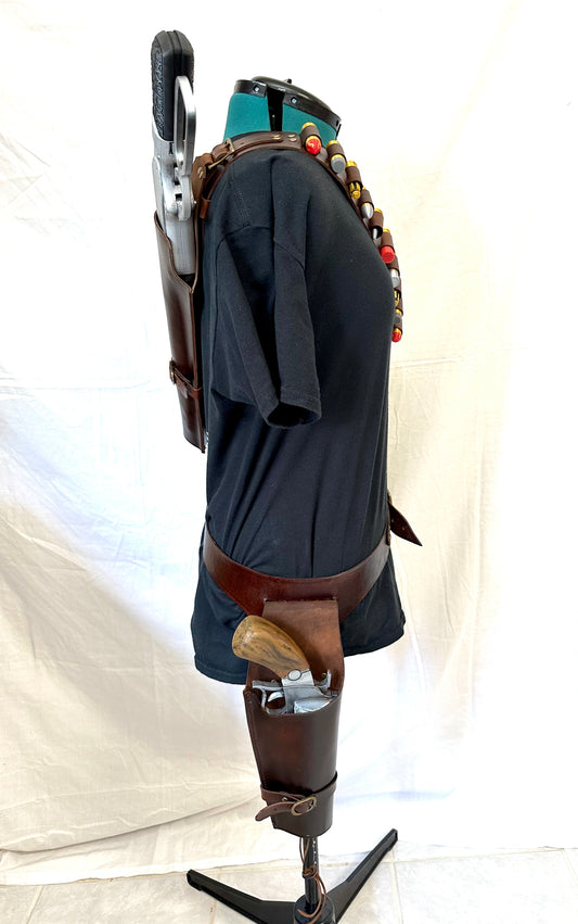 Fallout Cooper Howard Ghoul Gun Cowboy style Gun Belt, w/ Holster, Bandolier, w/ Rifle Holster, and Ammo set