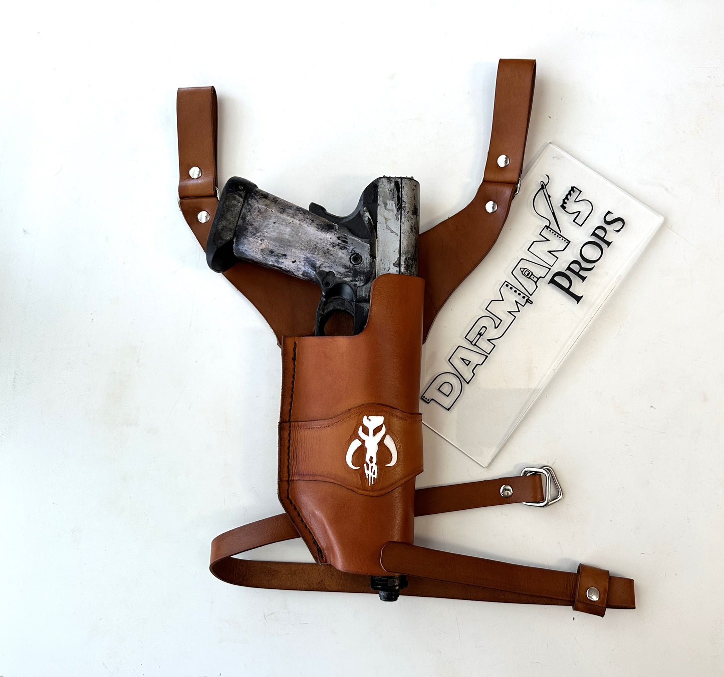 Westar 35 Mandalorian Y Drop Holster w/ Mythosaur Skull Stamp