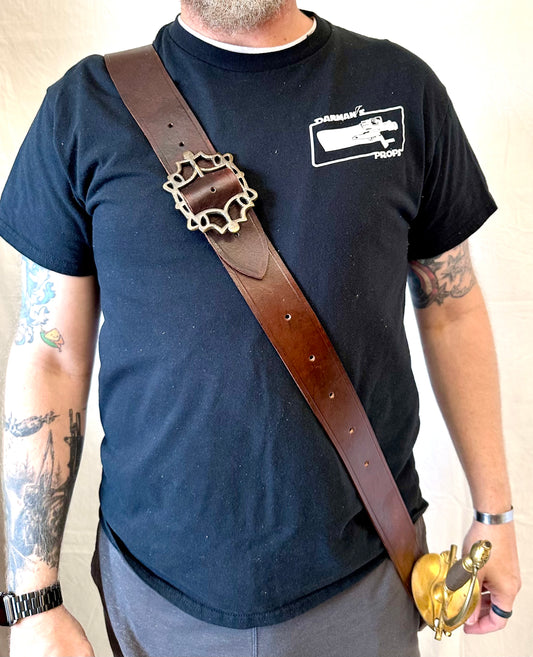 Pirate Cutlass Holder and Flinlock holster over the shoulder belt Bandolier
