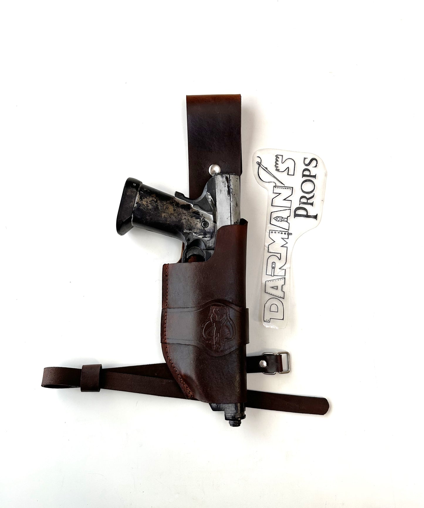 Westar 35 Mandalorian Single Drop Holster w/ Mythosaur Skull Stamp