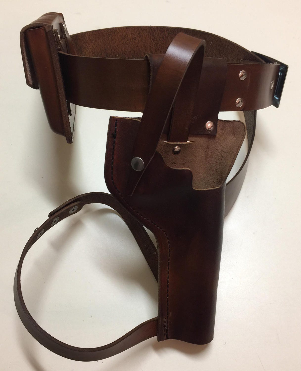 Mara Jade Belt, holster, and pouch Rig with arm bands and Harness in Dark Brown