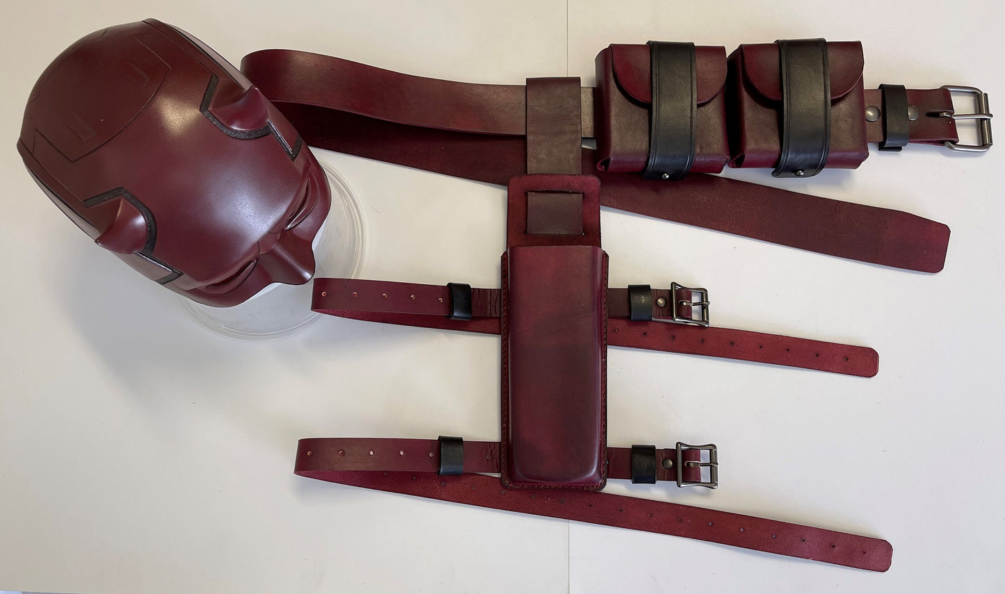 Daredevil Belt, 2 utility pouches, and Billy Club drop pouch set