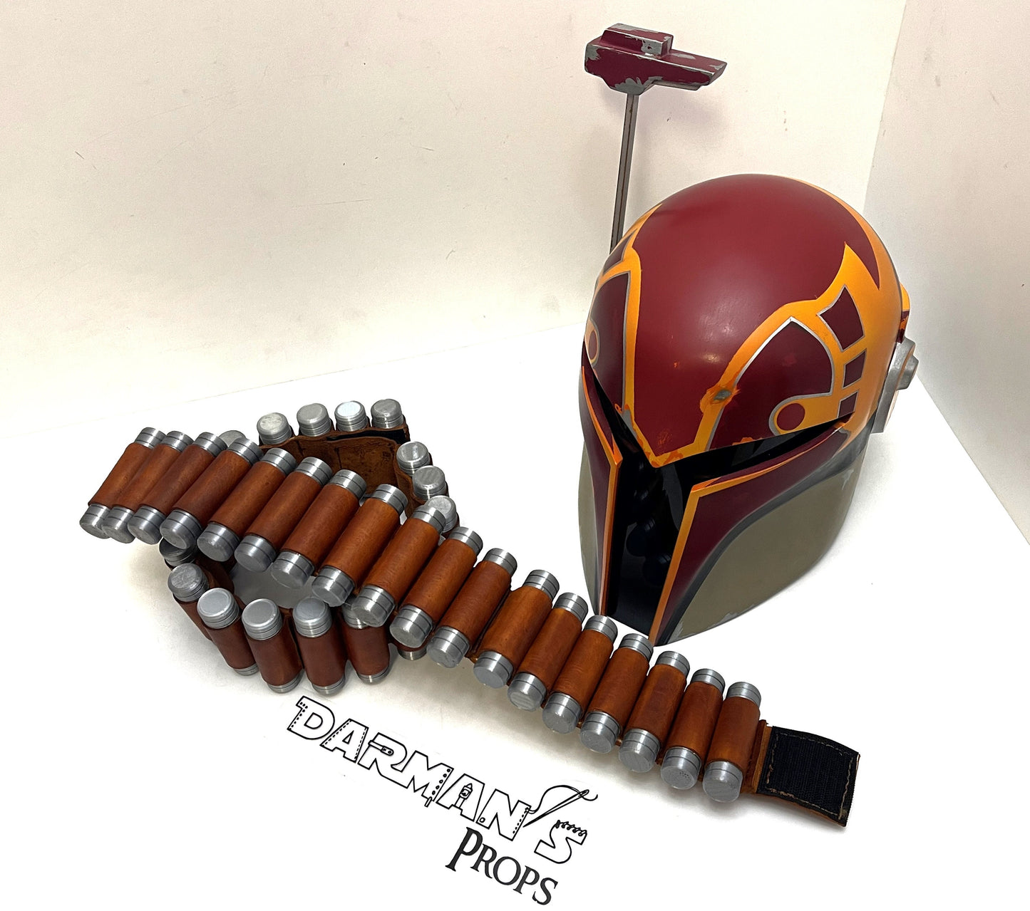Sabine Wren Double Belt rigs: 2 Holsters, 5 Pouches, and comm holder plus Calf ammo straps