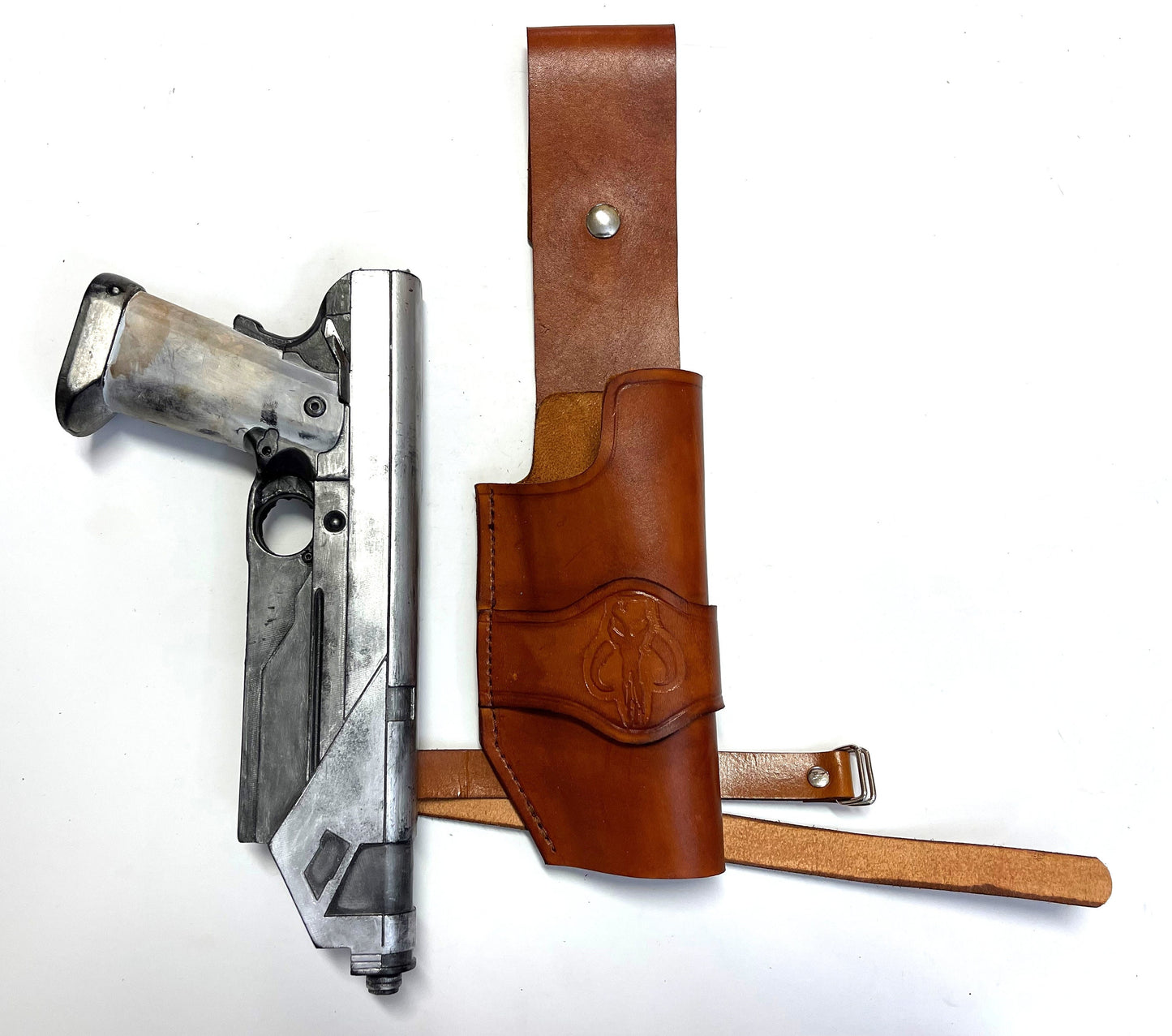 Westar 35 Mandalorian Single Drop Holster w/ Mythosaur Skull Stamp