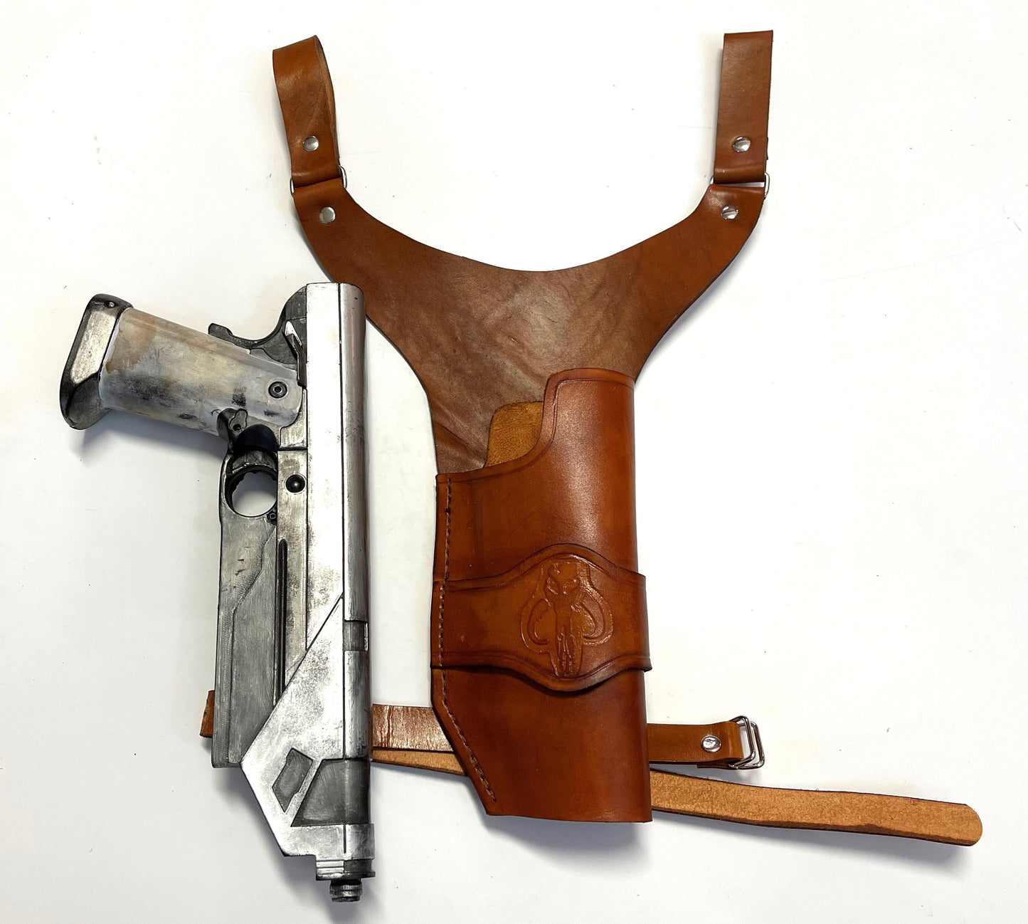 Westar 35 Mandalorian Y Drop Holster w/ Mythosaur Skull Stamp