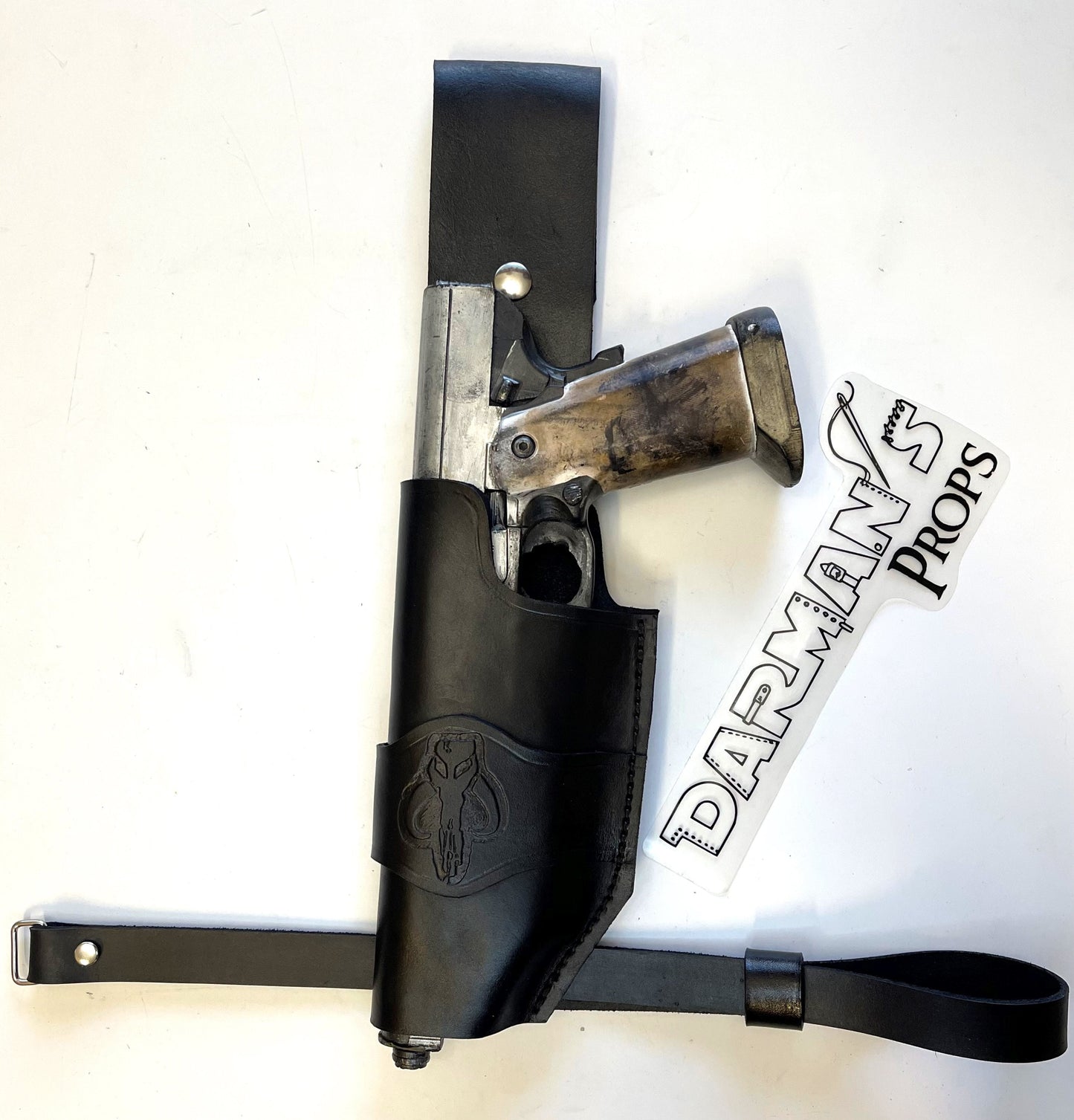 Westar 35 Mandalorian Single Drop Holster w/ Mythosaur Skull Stamp