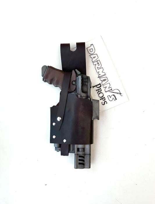 Fallout 10mm pistol with attachments Single drop leg holster