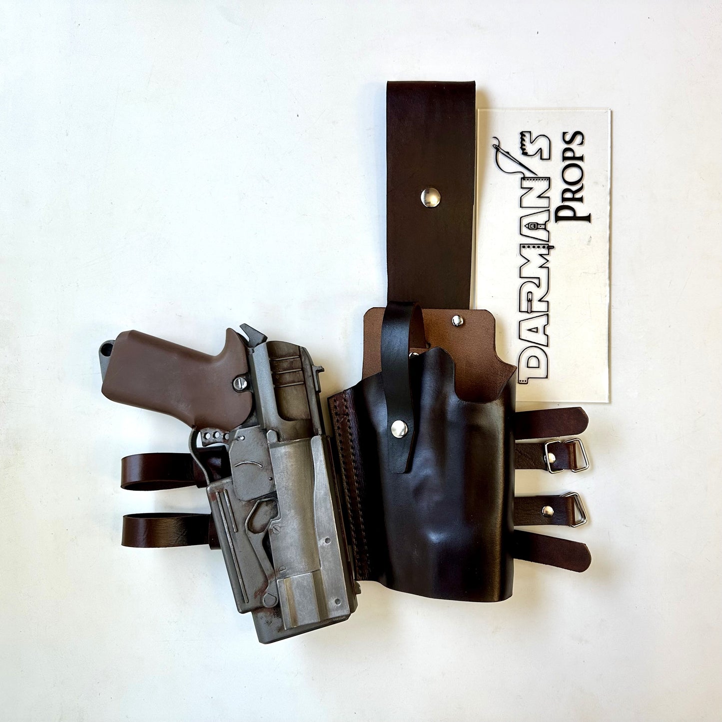 Fallout 10mm pistol gun Single drop leg holster version 2