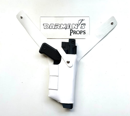 Imperial Armored Commando pistol Holster Y Drop in White from The Mandalorian
