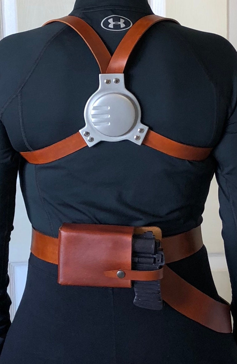 Mara Jade Belt, Rear Holdout holster Rig with Matching arm bands and Harness Set